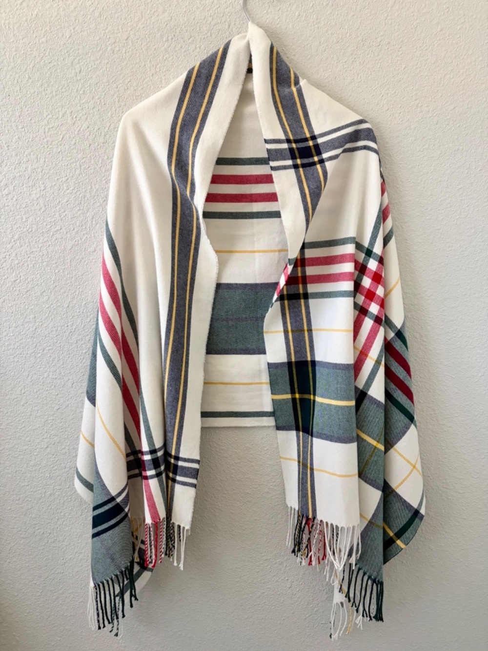 Lauren Ralph Lauren Plaid Blanket Scarf Wrap One Size Fringe Soft Preppy Classic